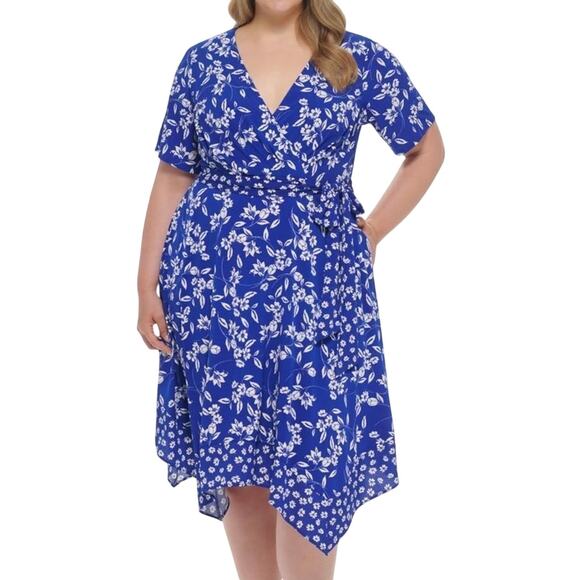 JESSICA HOWARD Tie Waist Handkerchief Hem Dress Size 18W New with Tag - Picture 1 of 4